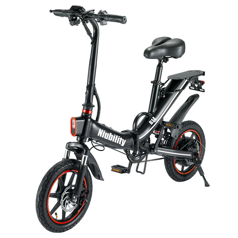 Niubility B14 Electric Moped Folding Bike 14 inch 15Ah Battery up to 100KM Mileage Max 25km/h 400W Motor Double Disc Brake - Black 6 Niubility B14 Electric Moped Folding Bike 14 inch 15Ah Battery up to 100KM Mileage Max 25km/h 400W Motor Double Disc Brake - Black - Image 6