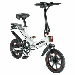 Niubility B14 Electric Moped Folding Bike 14 inch 15Ah Battery up to 100KM Mileage Max 25km/h 400W Motor Double Disc Brake - White -Sports & Outdoors Sales niubility b14 electric mopod folding bike 400w motor white 85286f 1662195687484