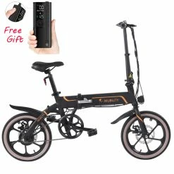 NIUBILITY B16 Electric Moped Folding Bike 16 inch 42V 10.4Ah Battery 40km -50km Mileage 350W Motor Max 25km/h Double Disc Brake Variable Speed System LED Light KMC Chain - Black