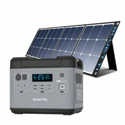 OUKITEL P2001 Ultimate 2000W Portable Power Station + BLUETTI POWEROAK SP200 200W Solar Panel Outdoor Power Supply Kit, 2000Wh LiFePO4 Battery with Pure Sine Wave AC Outlets, QC3.0 & USB-C PD 100W, Super Fast Recharge Durable Generator