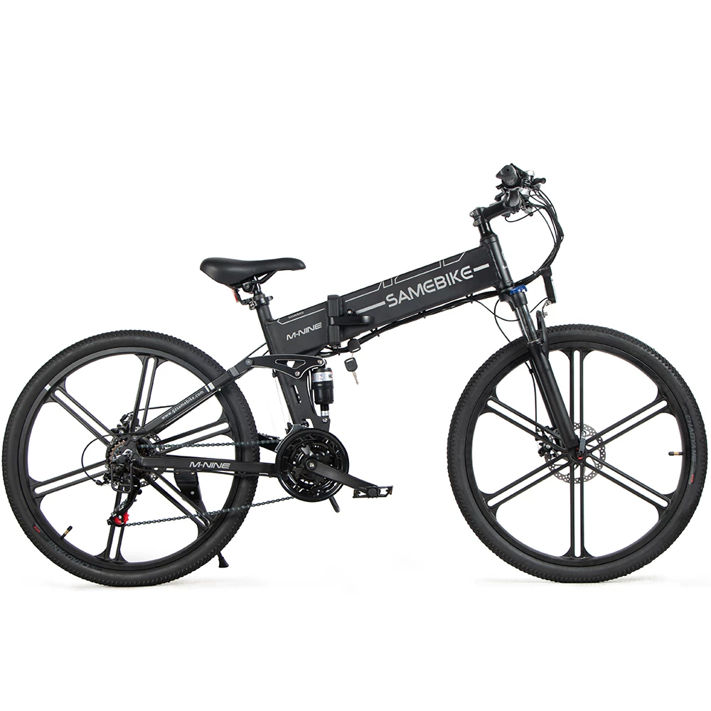 SAMEBIKE LO26 II Smart Folding Electric Moped Bike 500W Motor 10Ah Battery Max 35km/h SHIMANO 21 Gear Pure electric mode 35-40km Max range 26 Inch Magnesium Alloy Rim Wheel - Black 1 SAMEBIKE LO26 II Smart Folding Electric Moped Bike 500W Motor 10Ah Battery Max 35km/h SHIMANO 21 Gear Pure electric mode 35-40km Max range 26 Inch Magnesium Alloy Rim Wheel - Black