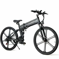 SAMEBIKE LO26 II Smart Folding Electric Moped Bike 500W Motor 10Ah Battery Max 35km/h SHIMANO 21 Gear Pure electric mode 35-40km Max range 26 Inch Magnesium Alloy Rim Wheel - Black -Sports & Outdoors Sales samebike lo26 folding electric moped bike 350w motor max 35km h black 1628326344067 1
