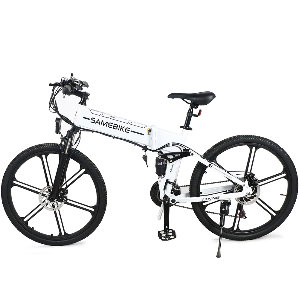 SAMEBIKE LO26 II Smart Folding Electric Moped Bike 500W Motor 10Ah Battery Max 35km/h SHIMANO 21 Gear Pure electric mode 35-40km Max range 26 Inch Magnesium Alloy Rim Wheel - White 3 SAMEBIKE LO26 II Smart Folding Electric Moped Bike 500W Motor 10Ah Battery Max 35km/h SHIMANO 21 Gear Pure electric mode 35-40km Max range 26 Inch Magnesium Alloy Rim Wheel - White - Image 3