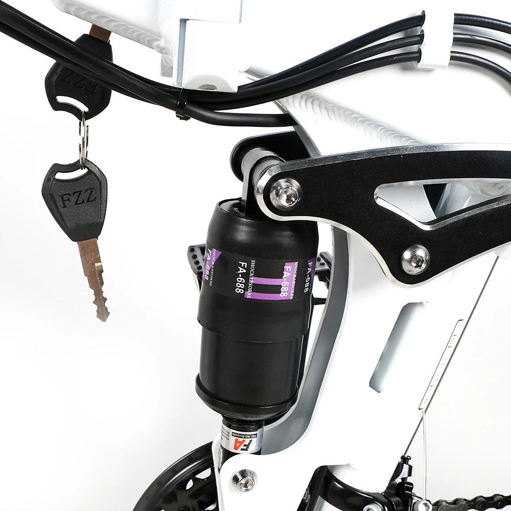 SAMEBIKE LO26 II Smart Folding Electric Moped Bike 500W Motor 10Ah Battery Max 35km/h SHIMANO 21 Gear Pure electric mode 35-40km Max range 26 Inch Magnesium Alloy Rim Wheel - White 5 SAMEBIKE LO26 II Smart Folding Electric Moped Bike 500W Motor 10Ah Battery Max 35km/h SHIMANO 21 Gear Pure electric mode 35-40km Max range 26 Inch Magnesium Alloy Rim Wheel - White - Image 5