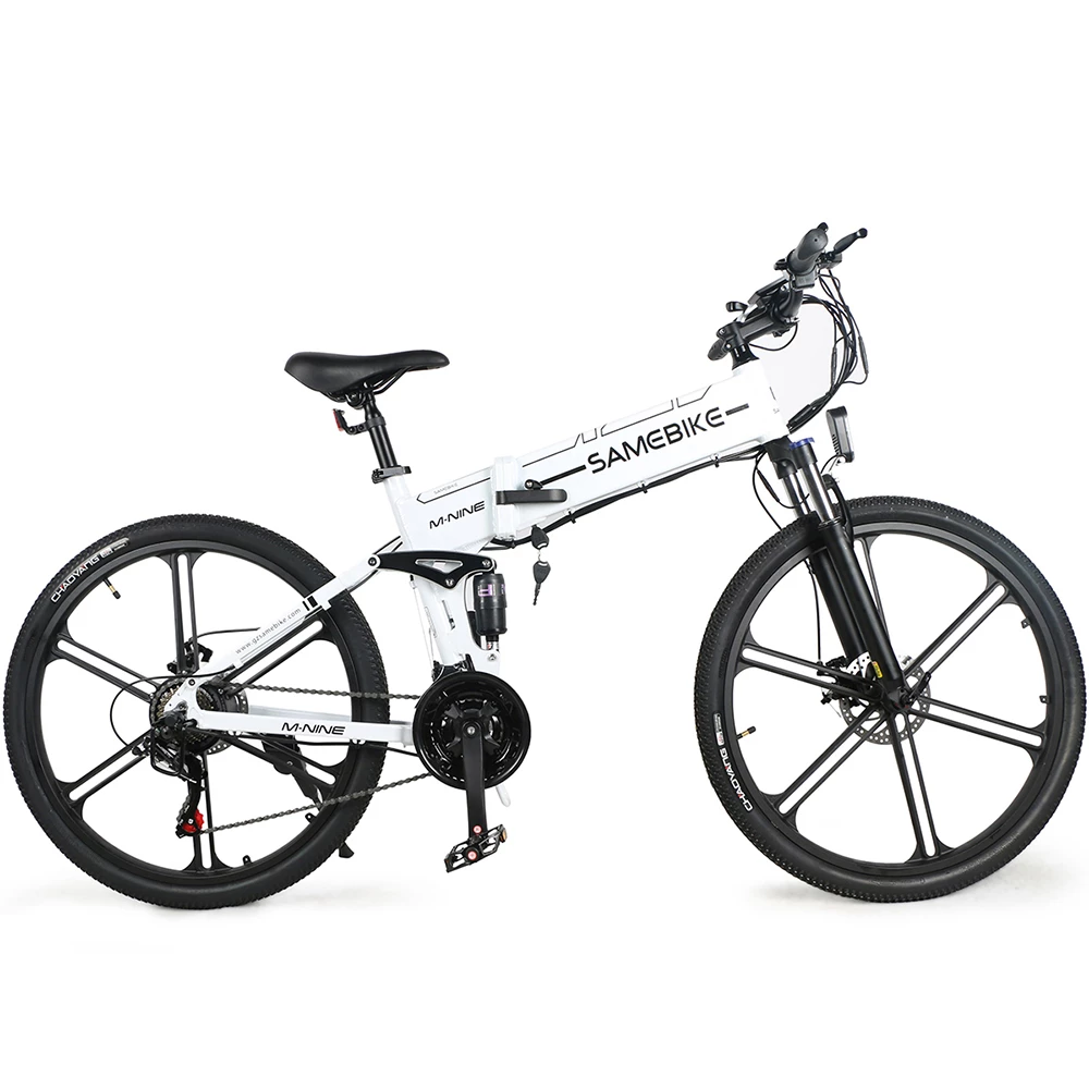 SAMEBIKE LO26 II Smart Folding Electric Moped Bike 500W Motor 10Ah Battery Max 35km/h SHIMANO 21 Gear Pure electric mode 35-40km Max range 26 Inch Magnesium Alloy Rim Wheel - White 1 SAMEBIKE LO26 II Smart Folding Electric Moped Bike 500W Motor 10Ah Battery Max 35km/h SHIMANO 21 Gear Pure electric mode 35-40km Max range 26 Inch Magnesium Alloy Rim Wheel - White