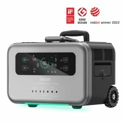 ZENDURE SuperBase Pro 2000 Portable Power Station 2,096Wh Large Capacity 3,000W Ampup Capability, 14 Outputs, 6.1 Inch Clear Display, Built-in 4G IoT, App Control, Charge to 80% in 1 Hour, with Industrial-Grade Wheels - EU Plug